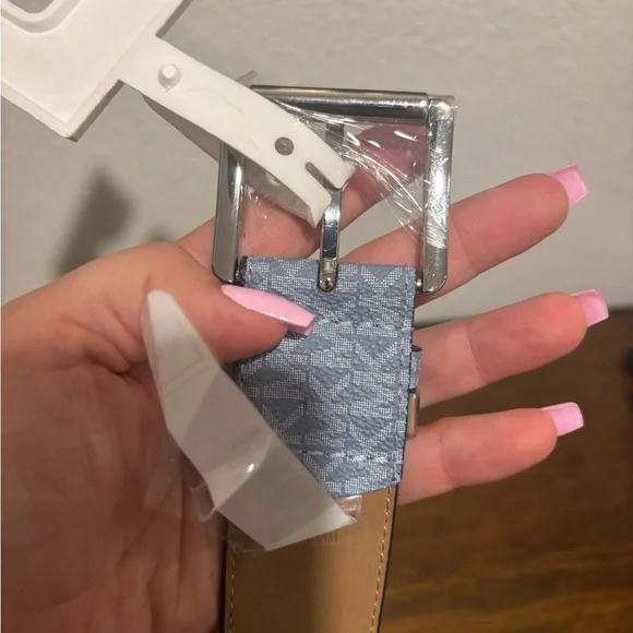 Michael Kors Light Blue Monogram Belt - Picture 8 of 8